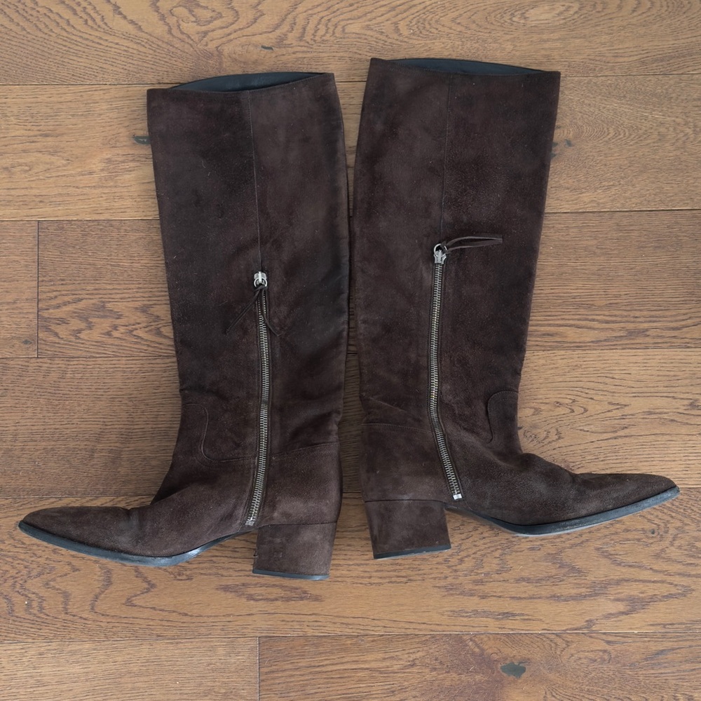 MIU MIU Suede Knee-High Boots